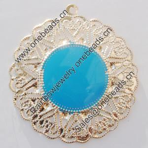 Iron Enamel Pendant. Fashion Jewelry findings. Lead-free. 56mm Sold by Bag