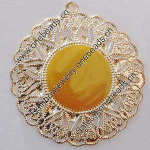 Iron Enamel Pendant. Fashion Jewelry findings. Lead-free. 56mm Sold by Bag