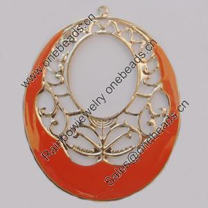 Iron Enamel Pendant. Fashion Jewelry findings. Lead-free. 69x55mm Sold by Bag