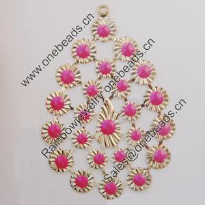 Iron Enamel Pendant. Fashion Jewelry findings. Lead-free. 80x55mm Sold by Bag