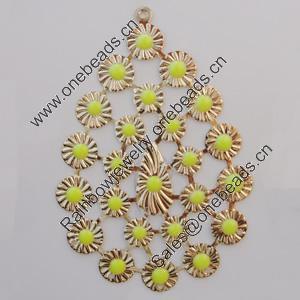 Iron Enamel Pendant. Fashion Jewelry findings. Lead-free. 80x55mm Sold by Bag