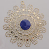 Iron Enamel Pendant. Fashion Jewelry findings. Lead-free. Flower 64mm Sold by Bag