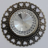 Iron Cabochons With Crystal Beads. Fashion jewelry findings. Lead-free. 33mm Sold by Bag