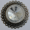 Iron Cabochons With Crystal Beads. Fashion jewelry findings. Lead-free. 45mm Sold by Bag