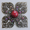 Iron Connector With Resin Beads. Fashion jewelry findings. Lead-free. Flower 41mm Sold by Bag