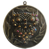 Iron Pendant With Crystal Beads. Fashion Jewelry findings. Lead-free. 59mm Sold by Bag