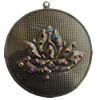 Iron Pendant With Crystal Beads. Fashion Jewelry findings. Lead-free. 58mm Sold by Bag