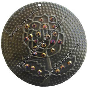 Iron Pendant With Crystal Beads. Fashion Jewelry findings. Lead-free. 60mm Sold by Bag