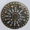 Iron Cabochons With Crystal Beads. Fashion jewelry findings. Lead-free. 65mm Sold by Bag
