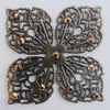 Iron Cabochons With Crystal Beads. Fashion jewelry findings. Lead-free. 42mm Sold by Bag