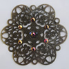 Iron Cabochons With Crystal Beads. Fashion jewelry findings. Lead-free. 49mm Sold by Bag