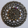 Iron Cabochons With Crystal Beads. Fashion jewelry findings. Lead-free. 50mm Sold by Bag