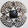 Iron Pendant With Resin Beads. Fashion Jewelry findings. Lead-free. Flower 60mm Sold by Bag