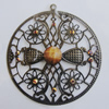 Iron Pendant With Resin Beads. Fashion Jewelry findings. Lead-free. 64mm Sold by Bag
