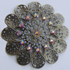 Iron Cabochons With Crystal Beads. Fashion jewelry findings. Lead-free. 51mm Sold by Bag