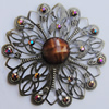 Iron Cabochons With Resin Beads. Fashion jewelry findings. Lead-free. 53mm Sold by Bag