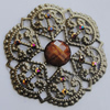  Iron Cabochons With Resin Beads. Fashion jewelry findings. Lead-free. 55mm Sold by Bag