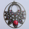 Iron Pendant With Resin Beads. Fashion Jewelry findings. Lead-free. 67x53mm Sold by Bag