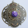 Iron Pendant With Resin Beads. Fashion Jewelry findings. Lead-free.  68x73mm Sold by Bag