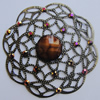 Iron Cabochons With Resin Beads. Fashion jewelry findings. Lead-free. 52mm Sold by Bag