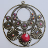 Iron Pendant With Resin Beads. Fashion Jewelry findings. Lead-free. 60mm Sold by Bag