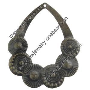 Iron Pendant. Fashion jewelry findings. Lead-free. 65x53mm Sold by Bag