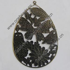 Iron Pendant. Fashion jewelry findings. Lead-free. 69x46mm Sold by Bag