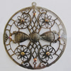 Iron Pendant With Crystal Beads. Fashion Jewelry findings. Lead-free. 64mm Sold by Bag