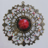 Iron Pendant With Resin Beads. Fashion Jewelry findings. Lead-free. 59mm Sold by Bag