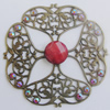 Iron Pendant With Resin Beads. Fashion Jewelry findings. Lead-free. 63mm Sold by Bag