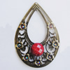 Iron Pendant With Resin Beads. Fashion Jewelry findings. Lead-free. Teardrop 70x48mm Sold by Bag