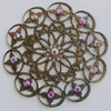 Iron Cabochons With Crystal Beads. Fashion jewelry findings. Lead-free. 47mm Sold by Bag