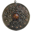 Iron Pendant With Resin Beads. Fashion Jewelry findings. Lead-free. 59mm Sold by Bag