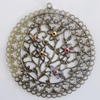 Iron Pendant With Crystal Beads. Fashion Jewelry findings. Lead-free. 56mm Sold by Bag