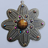 Iron Pendant With Resin Beads. Fashion Jewelry findings. Lead-free. 50mm Sold by Bag