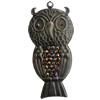 Iron Pendant With Crystal Beads. Fashion Jewelry findings. Lead-free. Animal 38x82mm Sold by Bag
