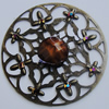 Iron Cabochons With Resin Beads. Fashion jewelry findings. Lead-free. 47mm Sold by Bag