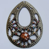 Iron Pendant With Resin Beads. Fashion Jewelry findings. Lead-free. 51x69mm Sold by Bag