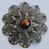 Iron Cabochons With Resin Beads. Fashion jewelry findings. Lead-free. 59mm Sold by Bag