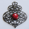 Iron Pendant With Resin Beads. Fashion Jewelry findings. Lead-free. 73x60mm Sold by Bag