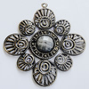 Iron Pendant With Resin Beads. Fashion Jewelry findings. Lead-free. 70x65mm Sold by Bag