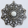 Iron Pendant With Resin Beads. Fashion Jewelry findings. Lead-free. 65mm Sold by Bag