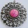 Iron Pendant With Resin Beads. Fashion Jewelry findings. Lead-free. 60mm Sold by Bag