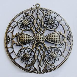 Iron Pendant. Fashion jewelry findings. Lead-free. 63mm Sold by Bag