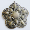 Iron Pendant. Fashion jewelry findings. Lead-free. Flower 65mm Sold by Bag