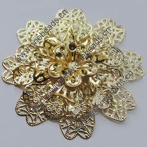 Iron Cabochons. Fashion jewelry findings. Lead-free. Flower 65mm Sold by Bag