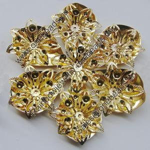 Iron Cabochons. Fashion jewelry findings. Lead-free. Flower 76mm Sold by Bag