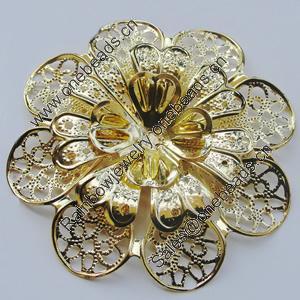 Iron Cabochons. Fashion jewelry findings. Lead-free. Flower 59mm Sold by Bag