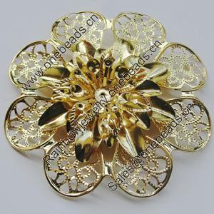 Iron Cabochons. Fashion jewelry findings. Lead-free. Flower 59mm Sold by Bag