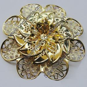 Iron Cabochons. Fashion jewelry findings. Lead-free. Flower 59mm Sold by Bag